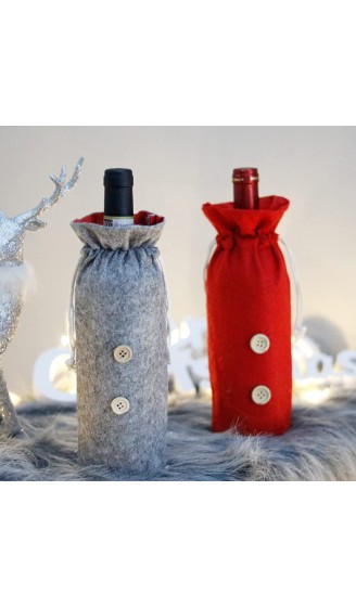 2 Stück Weihnachtsweinflaschentasche Weihnachtsgeschenktaschen handgefertigte Hüllentaschen Vintage Flaschentaschen für Esstischdekorationen,Grey - B09LM9NC9Q6