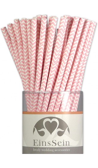 EinsSein 100x Papierstrohhalme Wave rosa Hochzeit Party Geburtstag Strohhalme Trinkhalme Cake Pops Sticks und Candy Bar-Zubehör Stiele Papier Pappgeschirr Straws - B074H5SKGDL