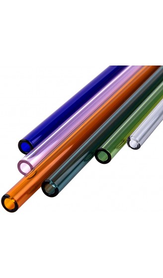 MIXIAO Glas Strohhalme Mehrfarbig gerade LFGB Zertifizierung 12er Set 6 x 21.5cm 6 x 15cm + 4 Reinigungsbürste Wiederverwendbare Glas Trinkhalme gesund umweltschonend frei von BPA - B07RWBWYKJB