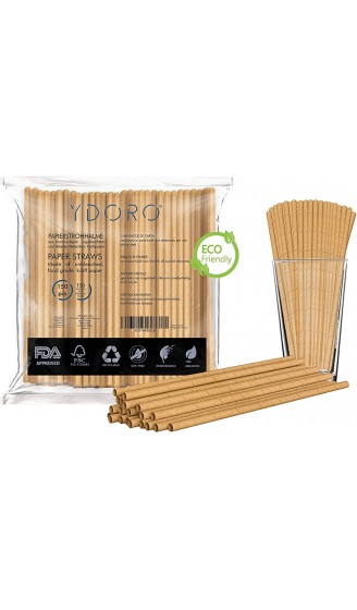 YDORO | Papierstrohhalme 150 Stk. | Strohhalme aus Biologisch Abbaubarem Kraftpapier | Papier Trinkhalme Einweg | Trinkhalme Recyclebar - B083M6NJ64R