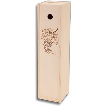 10x HOFMEISTER® Weinkiste aus Holz mit Weintrauben Gravur für 1 Flasche Wein - B091GNS2712