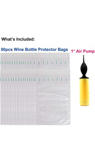 Aufblasbare Weinflaschen-Schutztasche 50 Stück mit Luftpumpe Luftsäulenkissen Verpackungstasche Wein für den Reisegepäck Koffer - B091YW6YPPF