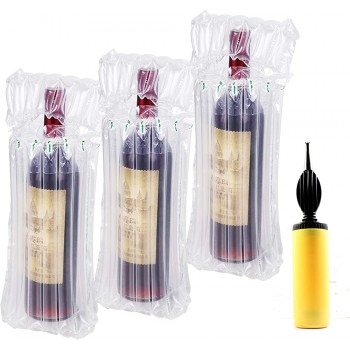 Aufblasbare Weinflaschen-Schutztasche 50 Stück mit Luftpumpe Luftsäulenkissen Verpackungstasche Wein für den Reisegepäck Koffer - B091YW6YPPF