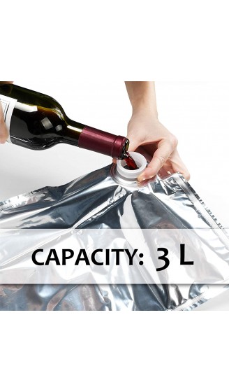 Ersatzbeutel für Weinbeutel 3 l wiederverwendbar nachfüllbar mit Ausgießer tragbar für Wein Getränke ideal für Reisen Camping Wandern 6 Stück - B09DCP7VWDO