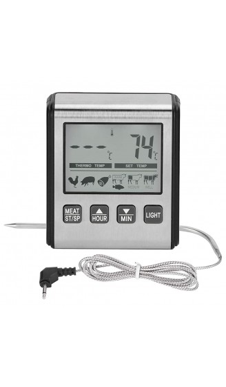 Grillthermometer Lebensmittel Digitales Grillthermometer Temperaturalarm BBQ Klappsonde Fleischthermometer - B097GXPDBYJ