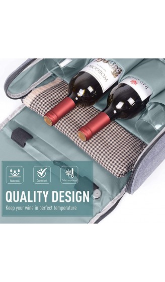 Isolierter Rucksack für 2 Flaschen mit Kühlfach – inklusive Kühltasche für Picknick Wandern Radfahren Weinverkostung Reisen Park Strand tolles Geschenk für Weinliebhaber - B092SK7J375