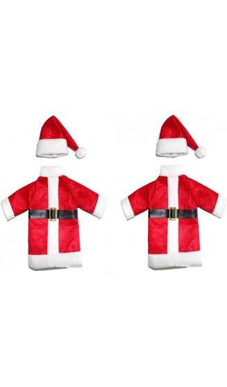 LERTREE Weinflaschenüberzug mit Weihnachtsmann-Mantel und Hut-Flaschenärmel für Weihnachten Party Zuhause Abendessen - B08KDSGJDM1
