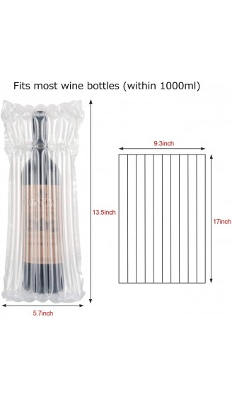 LIVEBAY 50 Packungen Weinflaschenschutz Aufblasbare Taschen für Wein Glasflaschenschutz Aufblasbare Luftsäulenkissen Beutel mit Pumpe für sicheren Transport von Glasflaschen in Flugzeugpolsterung - B08KJ37FV4J