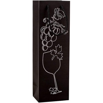 LOKIH Black Wine Geschenktüte Für Weinflasche Whisky Spirits Wine Reusable Bag Weinglasmuster 10Er Pack,Silber - B08JM8BV3DD