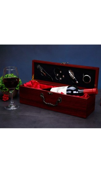 MisFox 4 Stück Wein Zubehör Weihnachtsgeschenkset Elegante Holz Rotwein Geschenkbox mit Multifunktionalem Korkenzieher Weinstopfen Folienschneider Gießer und Dekanter - B08ML7LMKC2