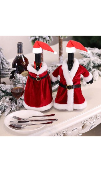 Novsix Weinflaschenkleid und Rock und Mini-Weihnachtsmannmütze Weinflaschenabdeckung Dekoration für Zuhause Urlaub Party - B08NJ9W54MH