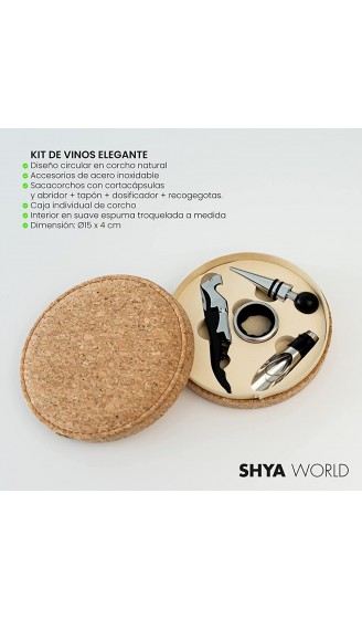 ShyaWorld Wein-Zubehör Geschenk-Set elegantes Geschenketui mit natürlichem Eco-Material Set aus Kork - B09DR1KV6R2