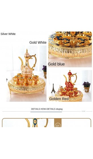 STRAW Weißweinglas Set Haushalt Europäischen Hochteller Metall-Alkohol-Becher-Tablett Handwerk Dekoration Hochzeit Requisiten Color : B - B09B7WKLDNJ