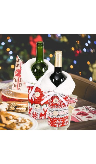 Weinflaschen-Beutel Weinflaschen-Geschenkhüllen Schneemann Weinflaschenabdeckung für Weihnachtsdekoration Weihnachtspullover Partydekorationen 6 Stück 4 Stück - B08LR53D2GG