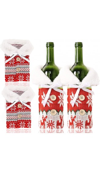 Weinflaschen-Beutel Weinflaschen-Geschenkhüllen Schneemann Weinflaschenabdeckung für Weihnachtsdekoration Weihnachtspullover Partydekorationen 6 Stück 4 Stück - B08LR53D2GG