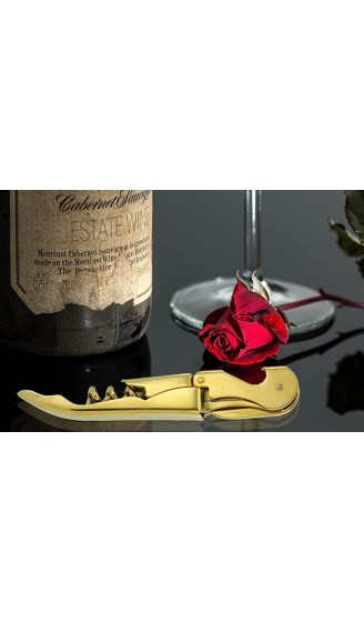 2x Ecomio Kellnermesser Korkenzieher aus EdelStahl Hochwertiges Sommelier Messer mit Folienschneide in edler Gold optik ideal für die Gastronomie - B09LD8GB9BY