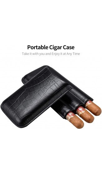 CIGARLOONG Zigarrenetui Braun Zigarren Leder Humidor Zu 3 Zigarren mit Zigarrenschneider - B07YZ5RDRDS