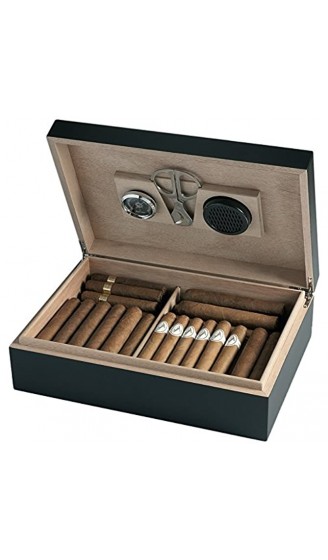 Egoist Premium Zigarren Humidor Box aus Holz mit Hygrometer und Befeuchtungssystem für ca. 25 Zigarren I Zigarren-Zubehör Schwarz - B00UZ4D0CQW