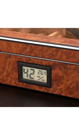 Humidor Aus Holz Versiegelte Zigarrenkiste Tragbarer Humidor Externes Hygrometer Durchsichtiges Dachfenster Geschenke Für Freunde Color : Brown S : 26x22.2x6.7cm - B09XVG5BXM1
