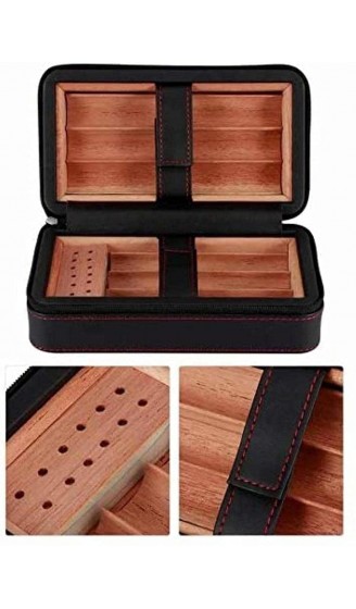 LZQBD ZENGQIANGJING Aufbewahrungsbox schwarz tragbarer Zedernholz-Zigarrenbox-Fall-Container mit Luftbefeuchter for Dekorationsbox im Freien - B09WMH2NVPU