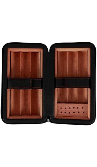 LZQBD ZENGQIANGJING Aufbewahrungsbox schwarz tragbarer Zedernholz-Zigarrenbox-Fall-Container mit Luftbefeuchter for Dekorationsbox im Freien - B09WMH2NVPU