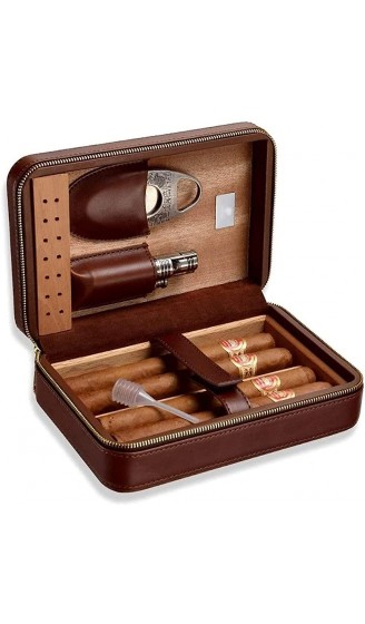 LZQBD ZENGQIANGJING Tragbare Zigarrenetui Cedar Holz Seiled Zigarre Humidor Zigarrenkasten Edelstahl Zigarrenset Dekorative Box Farbe: braun Color : Brown - B09WMFL3JF4