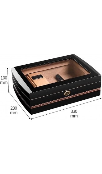 LZQBD ZENGQIANGJING Zigarren-Humidor Zigarrenbox mit Hygrometer und Luftbefeuchter Großkapazität Zigarrenkasten dekorative Box Farbe: schwarz Color : Black - B09WMG7D2WX