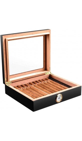 LZQBD ZENGQIANGJING Zigarrenbefeuchter handgefertigte hölzerne Zigarrenschachtel-Desktop-Luftbefeuchter mit Hygrometer kann 20-25 Zigarren dekorative Box halten Farbe: c Color : C - B09WMH3X8KT