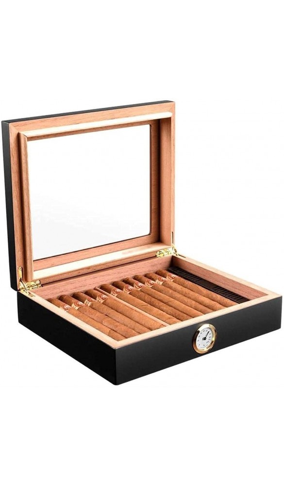 LZQBD ZENGQIANGJING Zigarrenbefeuchter handgefertigte hölzerne Zigarrenschachtel-Desktop-Luftbefeuchter mit Hygrometer kann 20-25 Zigarren dekorative Box halten Farbe: c Color : C - B09WMH3X8KT