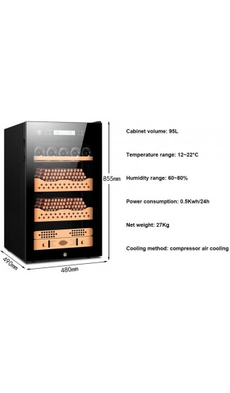 Smarter Humidor Bürohumidor Elektronischer Zigarrenschrank Konstante Temperatur Und Luftfeuchtigkeit Energiesparend Und Geräuscharm Color : Black S : 48x49x85.5cm - B09XKD12JJ6