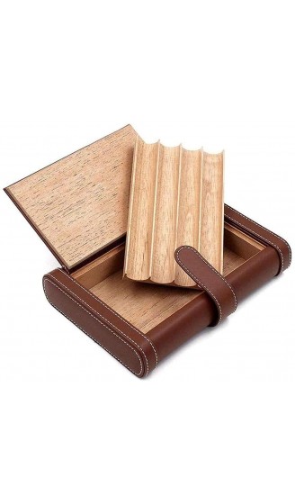 ZENGQIANGJING Leder Zigarrenkasten Tragbare Zedernholz- und Leder-Zigarre-Aufbewahrungsbox Dichtungsdesign mit guter Versiegelung Dekorative Box Farbe: braun Color : Black - B09WMGXBMHO