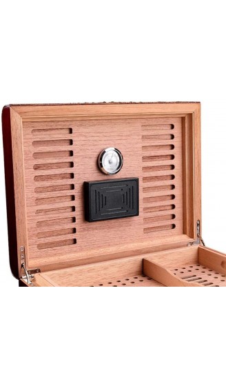ZENGQIANGJING Zigarren-Humidor-Hülle mit Hygrometer-Luftbefeuchter Zedern-Zigarre-Zigarrenbox Leder Zigarre-Aufbewahrungsbox dekorative Box Farbe: braun Color : Brown - B09WMG9K3D3