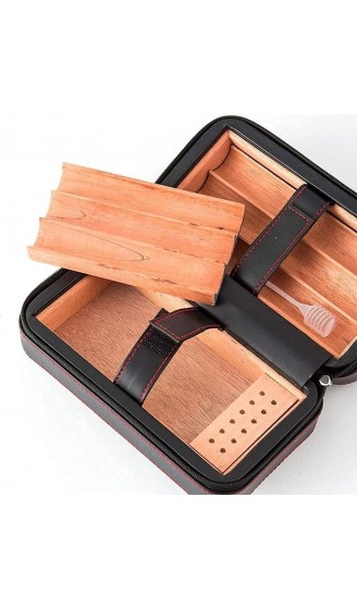 ZENGQIANGJING Zigarrenbox Geschenk-Set Zedernholz Tragbare Reise Leder Humidor-Luftbefeuchter Abnehmbare Tablett Dekorative Box - B09WMFNF6TF