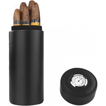 Zigarrenetui Zedernholz gefüttert tragbar Reise Leder Zigarre Humidor mit Befeuchter schwarz - B06XCMMPHH1