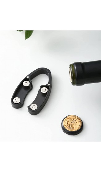 OHMAXHO Magnetischer Weinfolienschneider 4 Edelstahl-Klingen Folienentferner für Weinflaschen entfernt mühelos die Folie Weinflaschenöffner Zubehör Geschenk für Weinliebhaber schwarz - B09DC22SST8