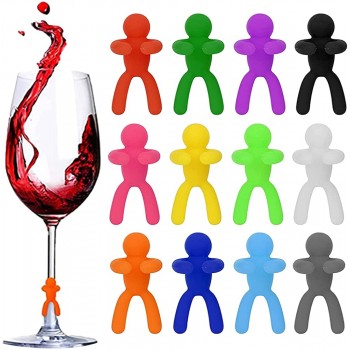 12 Pcs Weinglas Marker Silikon Markierung Gläser Glasmarkierer Party Weinglas Trinkglas Markierung Glasmarker Silikon Geeignet für Partys und Feiern Family Dinner Bar Tischdekoration - B097L6MYYFX
