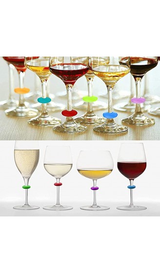 24 Stück Glasmarkierer Ringe Glas Markierung Kreative Reusable Glass Markers for Wine Glass Getränke Markierungen Weinglasmarkierer Glasmarker Silicon Weinglas Marker - B09KNL4K58D