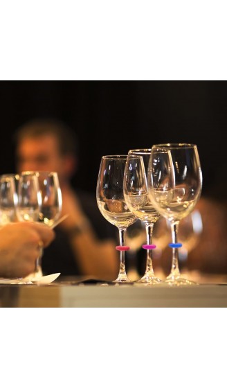 24 Stück Silikon-Weinglas-Marker bunte Getränke-Marker Silikon Weinglas-Anhänger Marker Tags Identifizierung für Champagner Cocktails Martinis - B09Q362DHFO