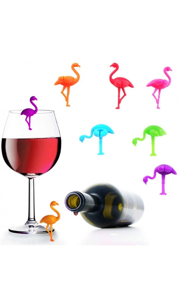 Gwolf Glasmarkierer Silikon Glas Markierung Getränk Marker Weinglas Marker Glasmarkierer Drink Wings Weinglasmarkierer Glasmarkierung ideal geeignet für Anlässe Partys und Feiern 6 Farben - B084P67XLKC