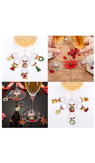KU Syang Wein Glas Charms Set mit 6 Cocktail Markern Tags Champagner GläSer Weihnachts Dekoration - B09LCNBY56J