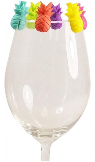 Onsinic 6 Teile Set Cup Marker Silikonananasförmige Geformte Wiederverwendbare Erkennerglas Für Weinkultur - B09G37YWDC7