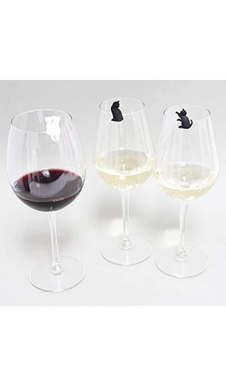 PRETYZOOM 12 Stücke Silikon Glasmarkierer Katze Glasmarker Weinglas Charms Weinglasmarkierer Glasmarkierung Markierung für Party Gläser Weingläser Sektgläser Cocktailgläser - B08DHS1F9NS