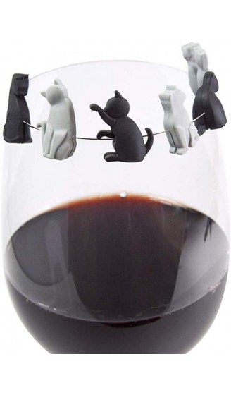 PRETYZOOM 12 Stücke Silikon Glasmarkierer Katze Glasmarker Weinglas Charms Weinglasmarkierer Glasmarkierung Markierung für Party Gläser Weingläser Sektgläser Cocktailgläser - B08DHS1F9NS