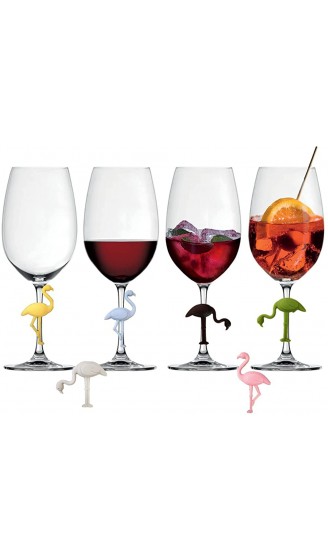Wein Marker Glas Markierung Silikon Weinglas Marker Weinglasmarkierer Glasmarkierung Wein Trinken Marker Glasmarker Wiederverwendbare Flamingo Glas Partyempfang Glasmarker 12 Stück - B0924L3VWGZ