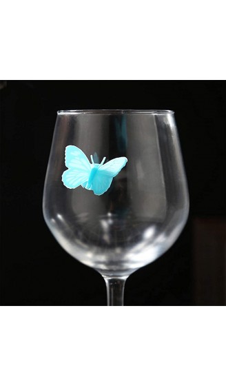 YouU 10 Stück Partygläser-Markern lustige Silikon-Weinglas-Marker Charming Butterly Win Glas-Marker Aufkleber für Weinverkostung - B07XPVKK87E