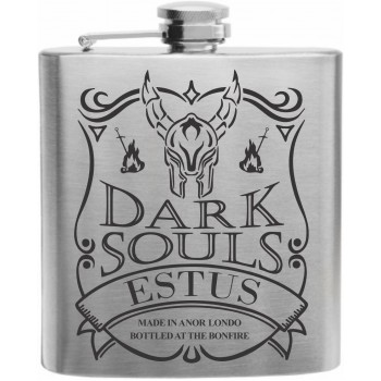 Crown Engraving Souls of The Dark Black Knight Estus Flachmann Edelstahl 170 ml Geschenk - B073VMJ6D1N