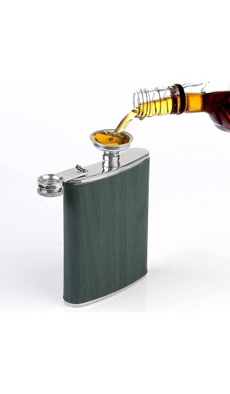 Flachmann Set 260ML Edelstahl Whisky Topf Mini Schnapsflasche Upscale Tragbar Alkoho Geschenke Grün - B094VWD97G1