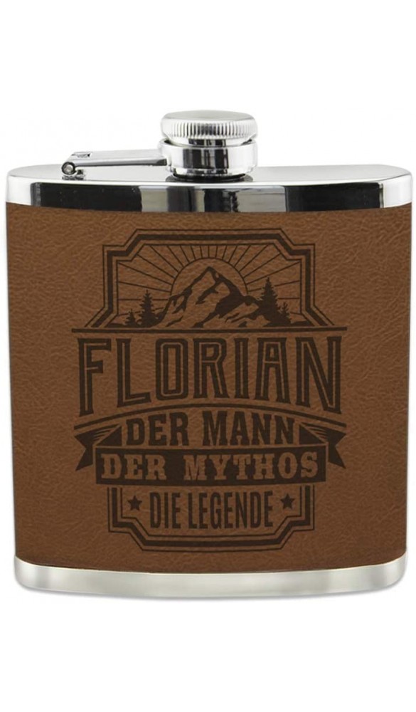 History & Heraldry Echter Kerl Flachmann Florian individuell und personalisiert mit Gravur Name und Spruch - B084CNNDGBU