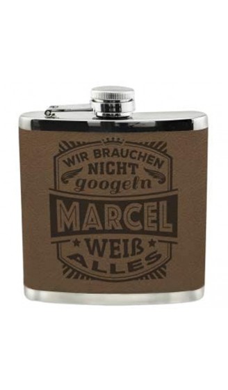 History & Heraldry Echter Kerl Flachmann Marcel individuell und personalisiert mit Gravur Name und Spruch - B084CNMLLNO