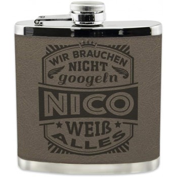 History & Heraldry Echter Kerl Flachmann Nico individuell und personalisiert mit Gravur Name und - B084CNPGGZT